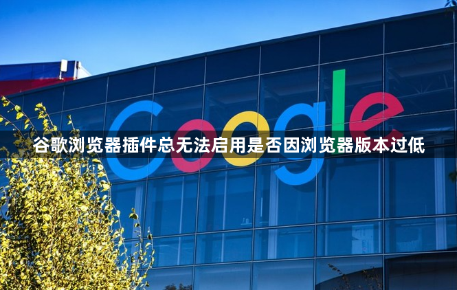 谷歌浏览器插件总无法启用是否因浏览器版本过低1