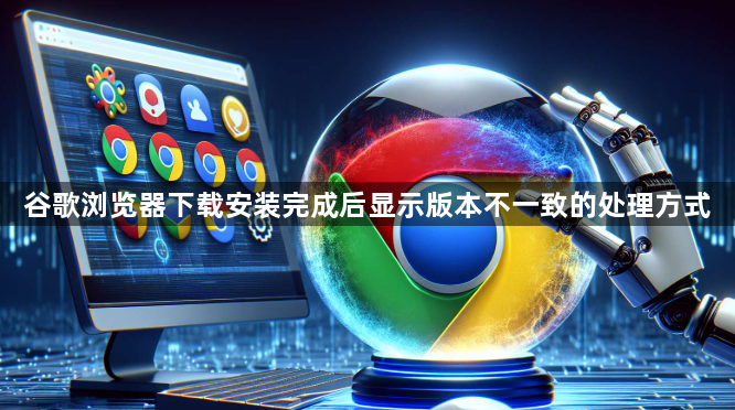 谷歌浏览器下载安装完成后显示版本不一致的处理方式1