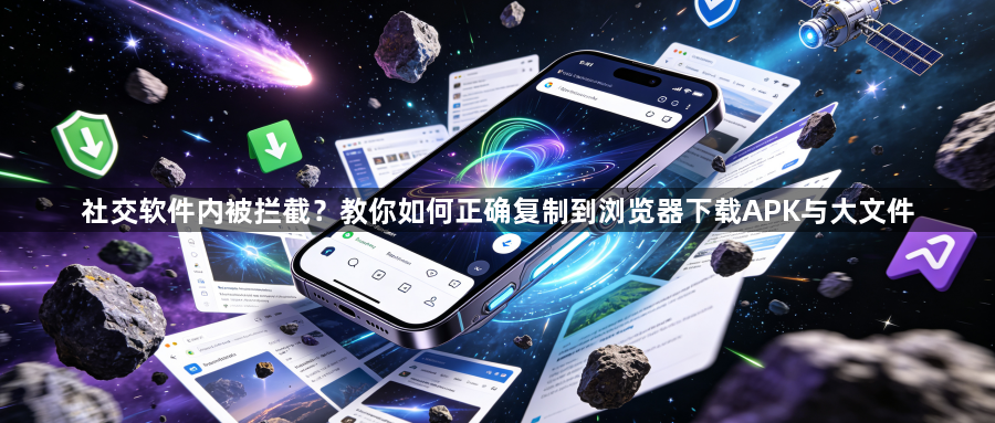 社交软件内被拦截？教你如何正确复制到浏览器下载APK与大文件1