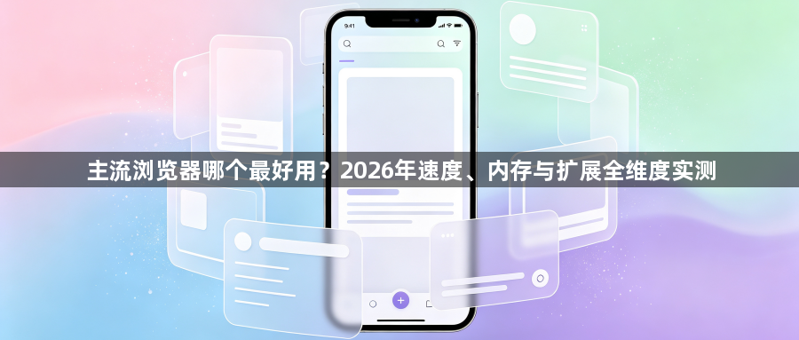 主流浏览器哪个最好用？2026年速度、内存与扩展全维度实测1