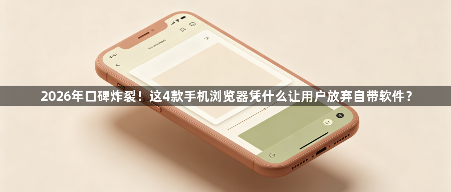 2026年口碑炸裂！这4款手机浏览器凭什么让用户放弃自带软件？1